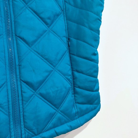 NWOT, Izod, Sky Blue Turquoise Quilt Pattern Zip-Up Vest Jacket, Size Large - Picture 6 of 8